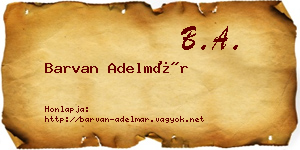 Barvan Adelmár névjegykártya